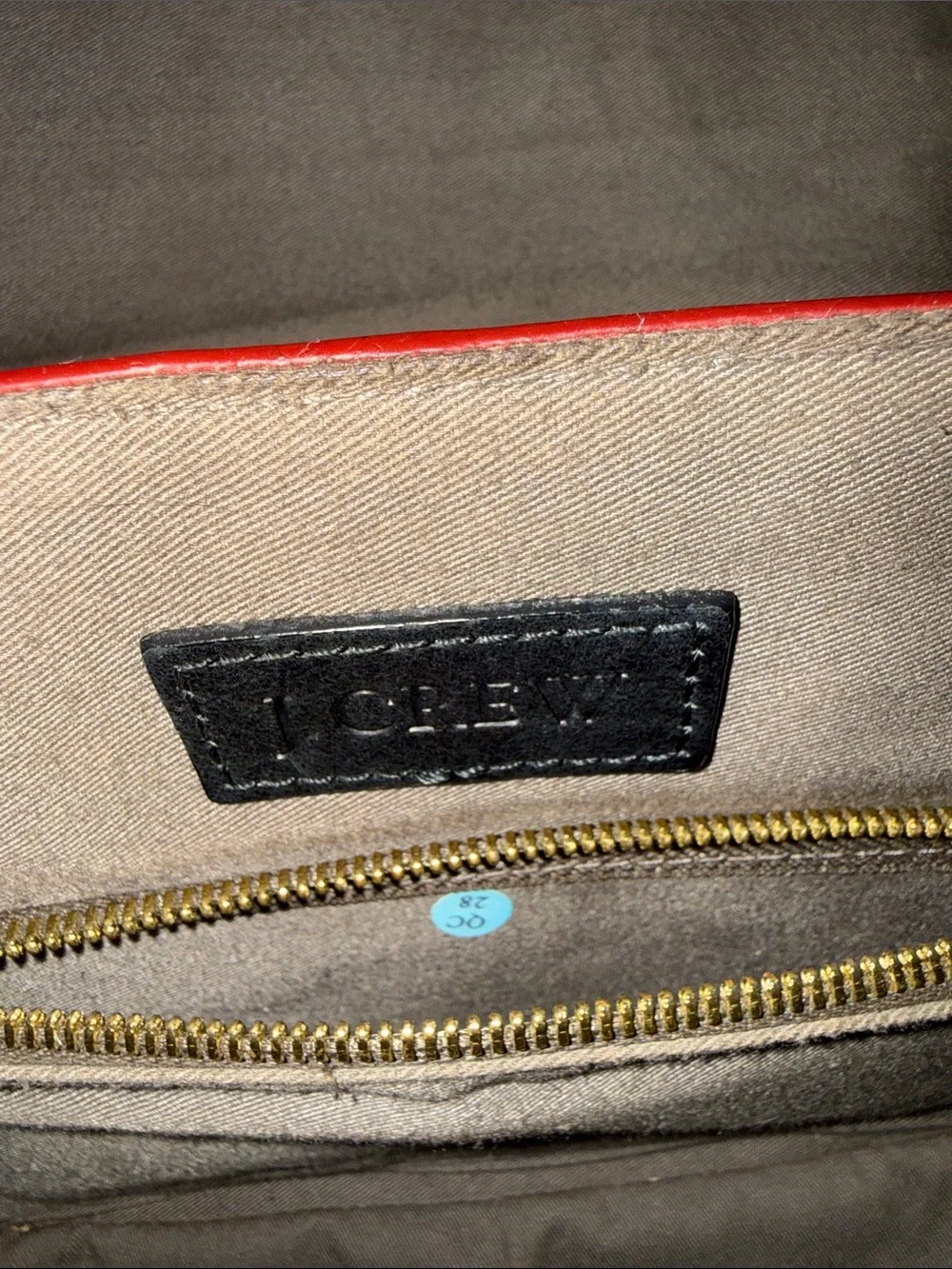 J. Crew Red Leather Top-Handle Satchel with Shoulder Strap Model 2011